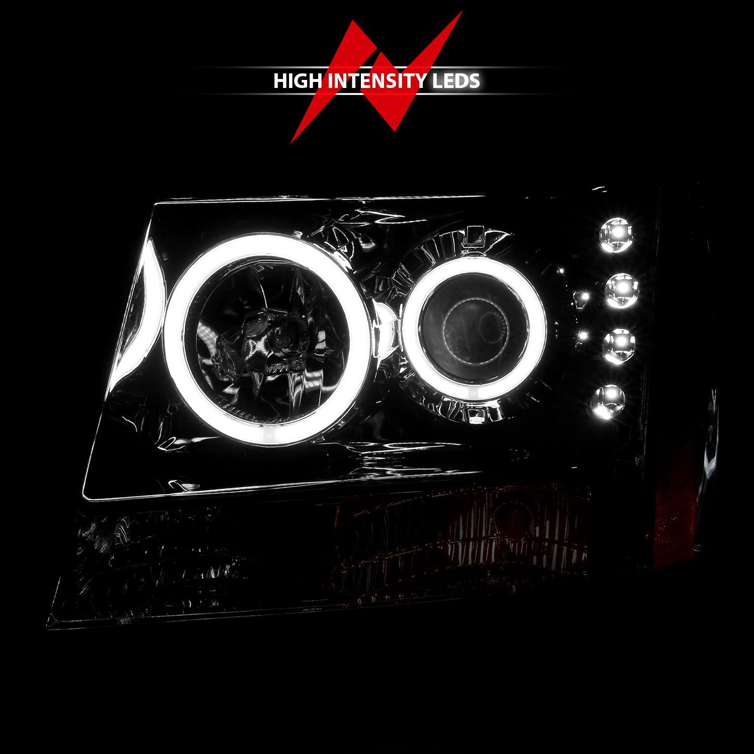 2007-2014 Chevrolet Avalanche/Suburban/Tahoe Anzo Projector Headlights W/ Halo Chrome
