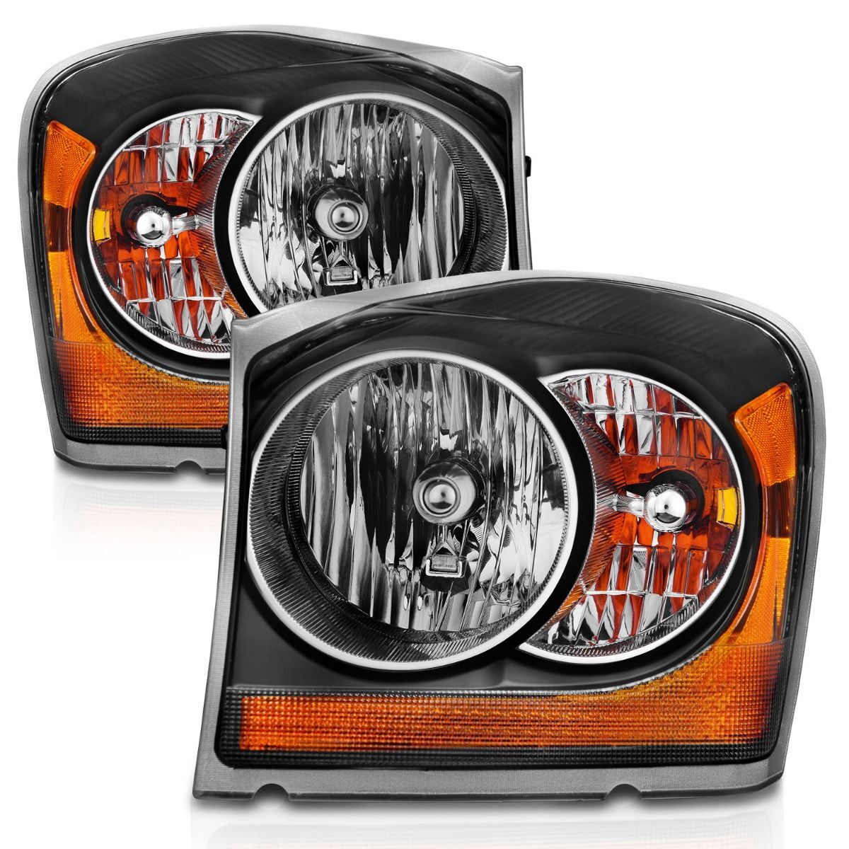 2004-2006 Dodge Durango Anzo Crystal Headlights Black