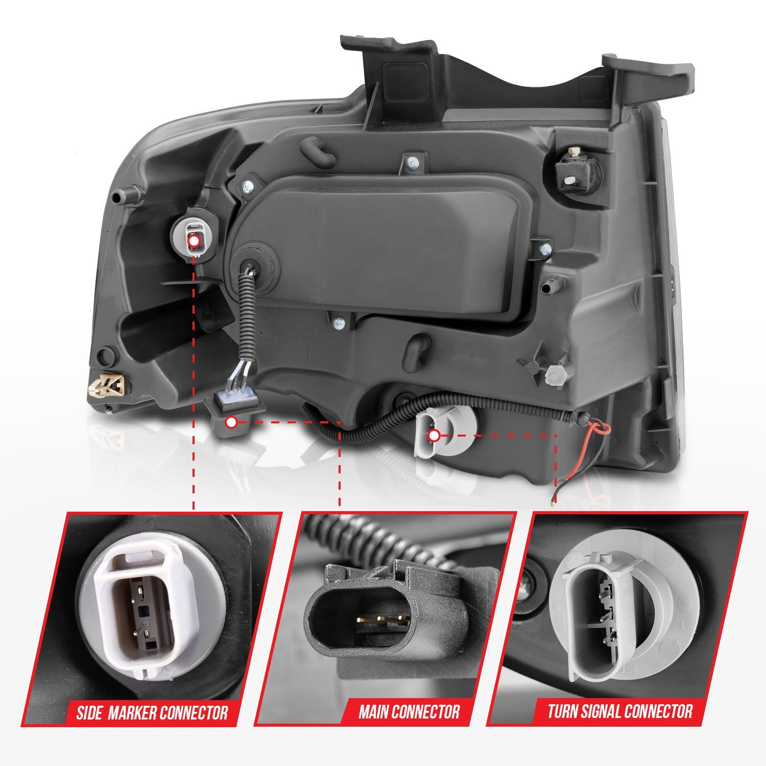 2007-2014 Ford Expedition Anzo Projector Headlights Chrome