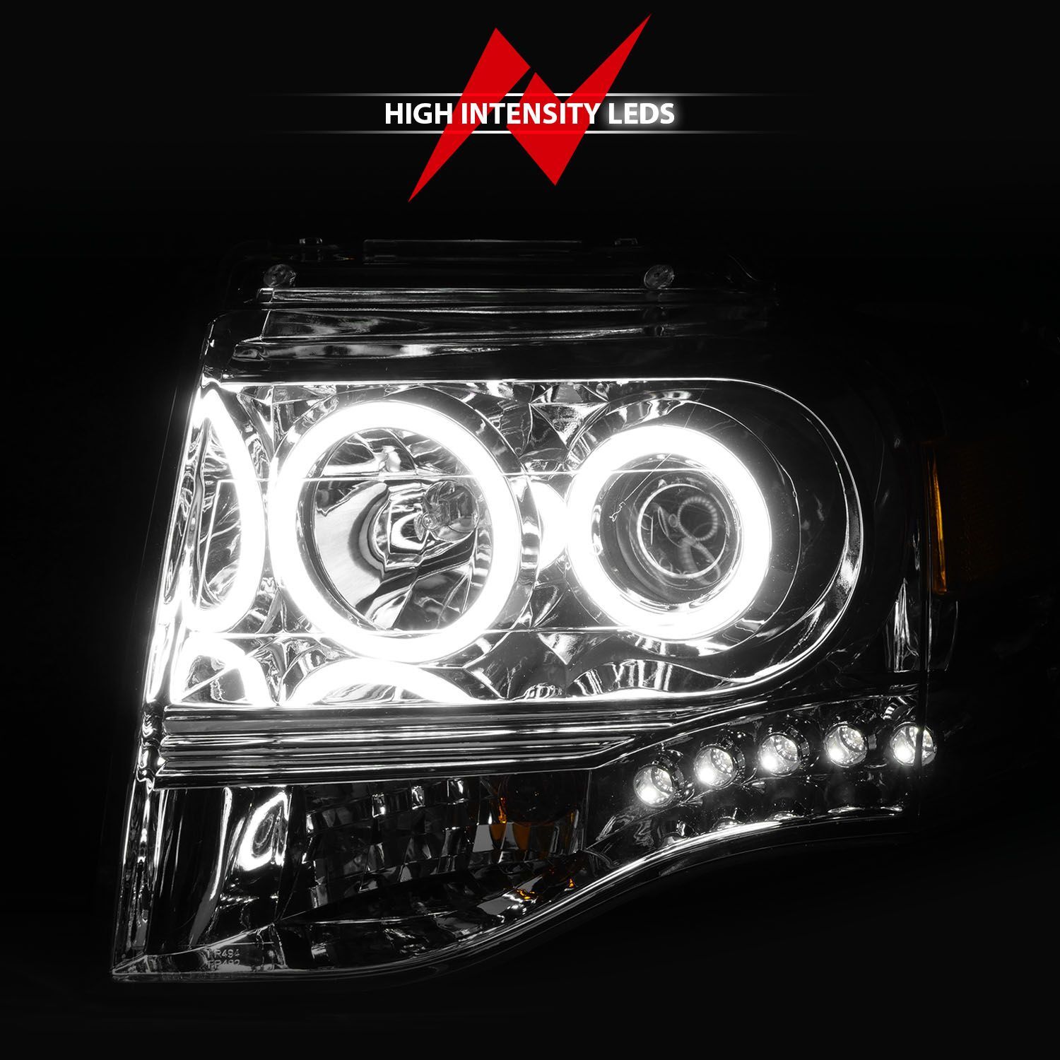 2007-2014 Ford Expedition Anzo Projector Headlights Chrome