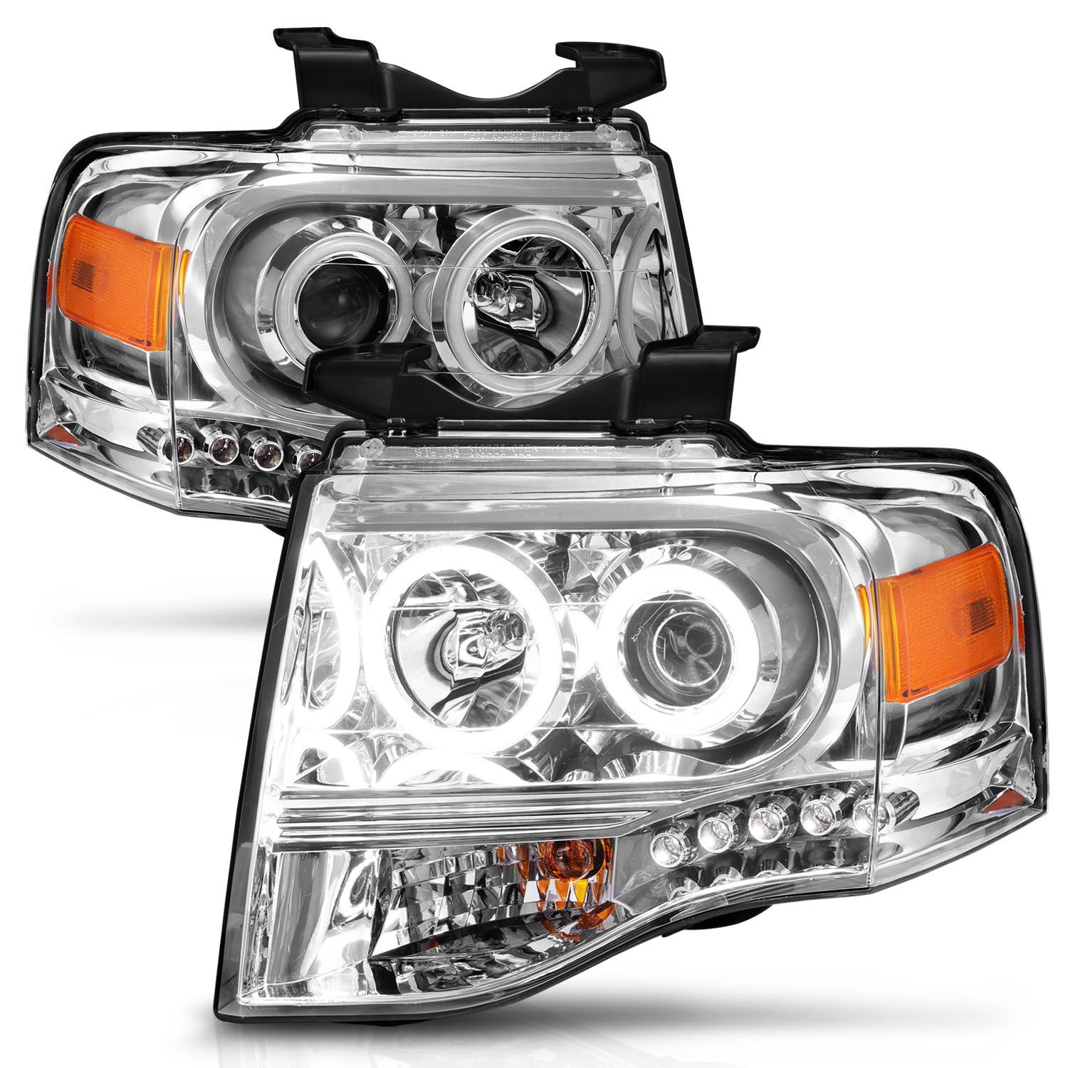 2007-2014 Ford Expedition Anzo Projector Headlights Chrome - 111114
