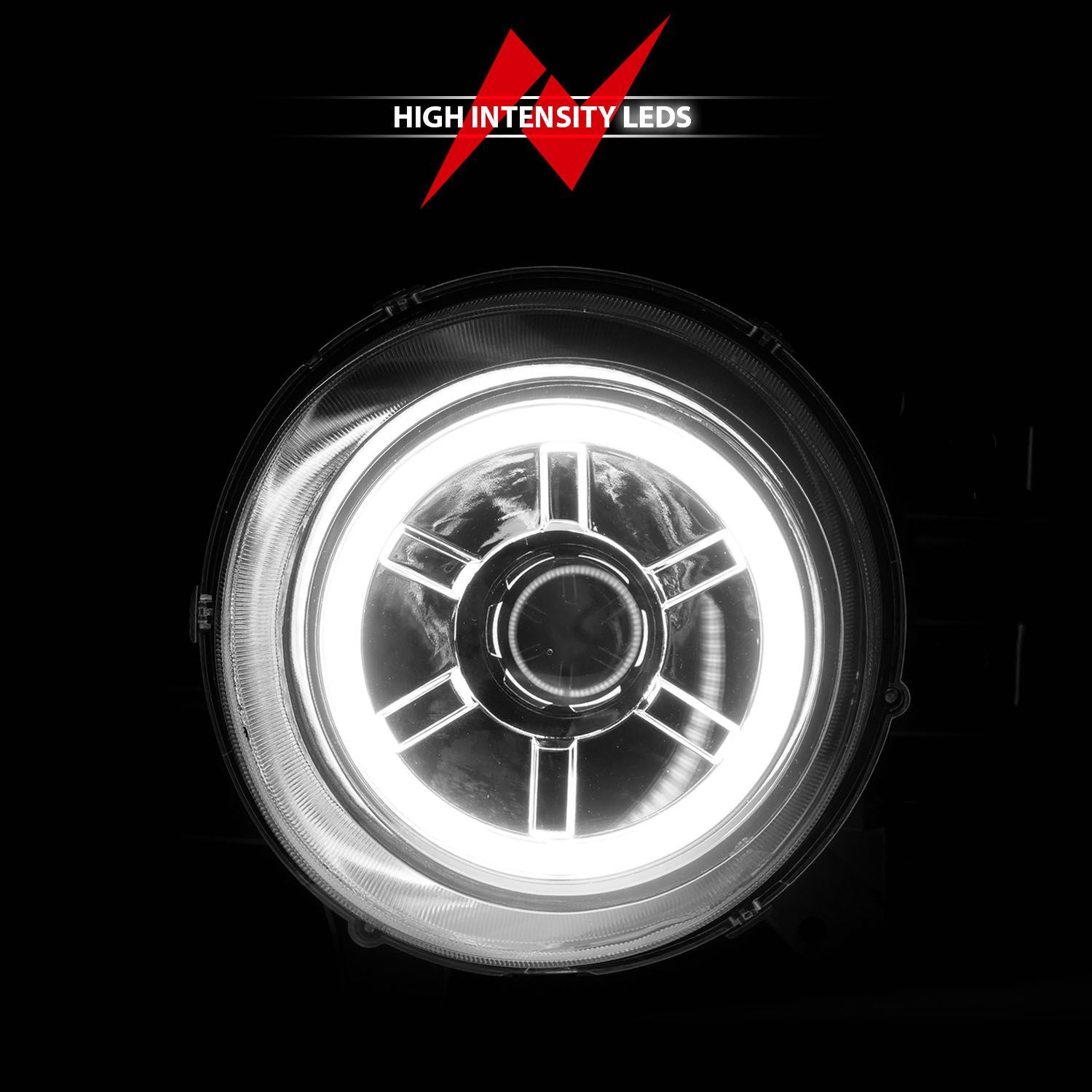 2007-2014 Toyota FJ Cruiser Anzo Projector Headlights W/ Halo Chrome
