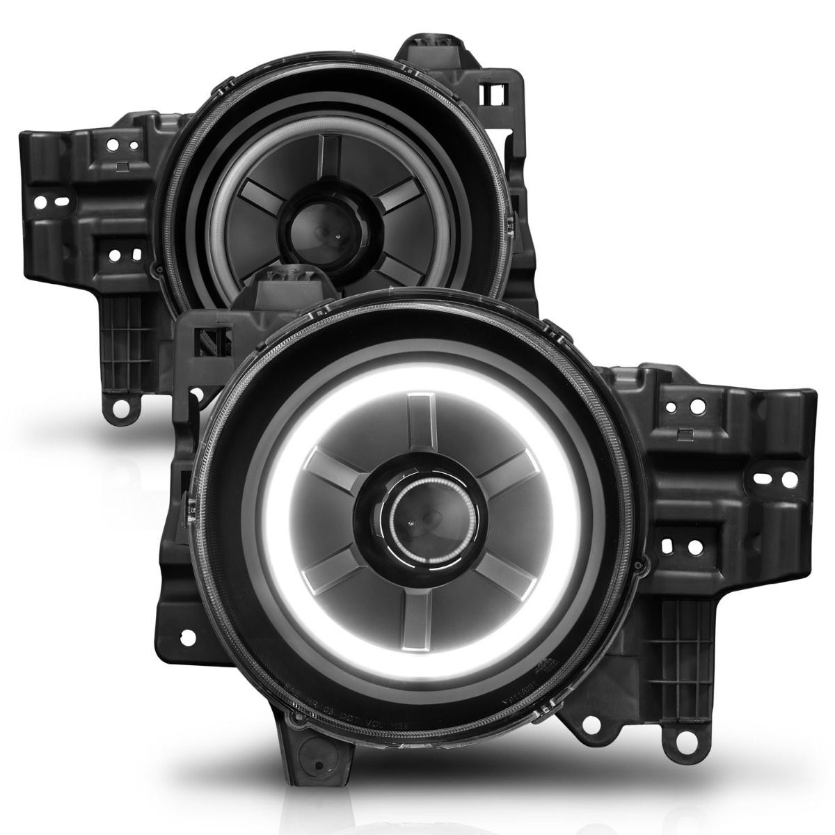 2007-2014 Toyota FJ Cruiser Anzo Projector Headlights W/ Halo Black