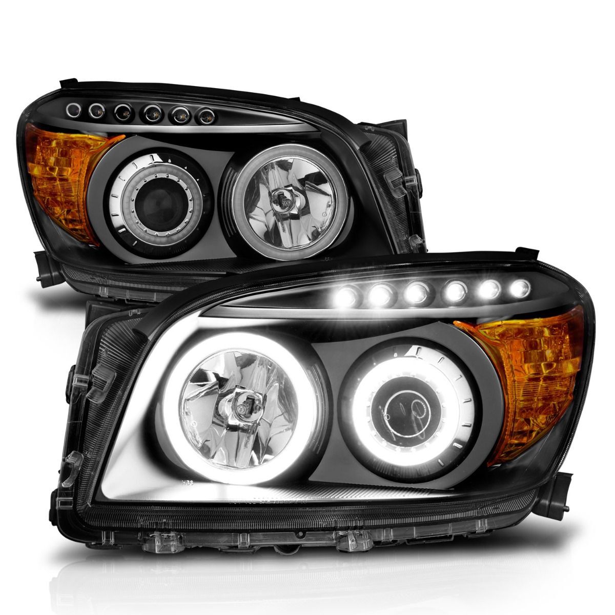 2006-2008 Toyota RAV4 Anzo Projector Headlights W/ Halo Black