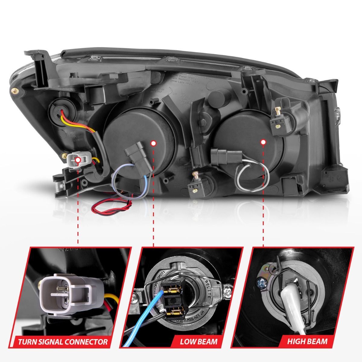2006-2008 Toyota RAV4 Anzo Projector Headlights W/ Halo Black