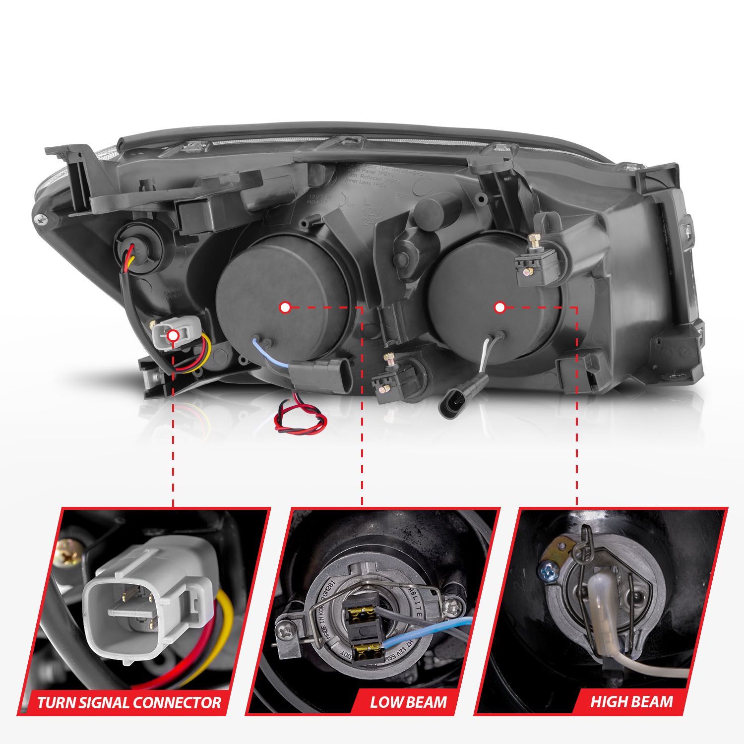 2006-2008 Toyota RAV4 Anzo Projector Headlights W/ Halo Chrome (SMD LED)