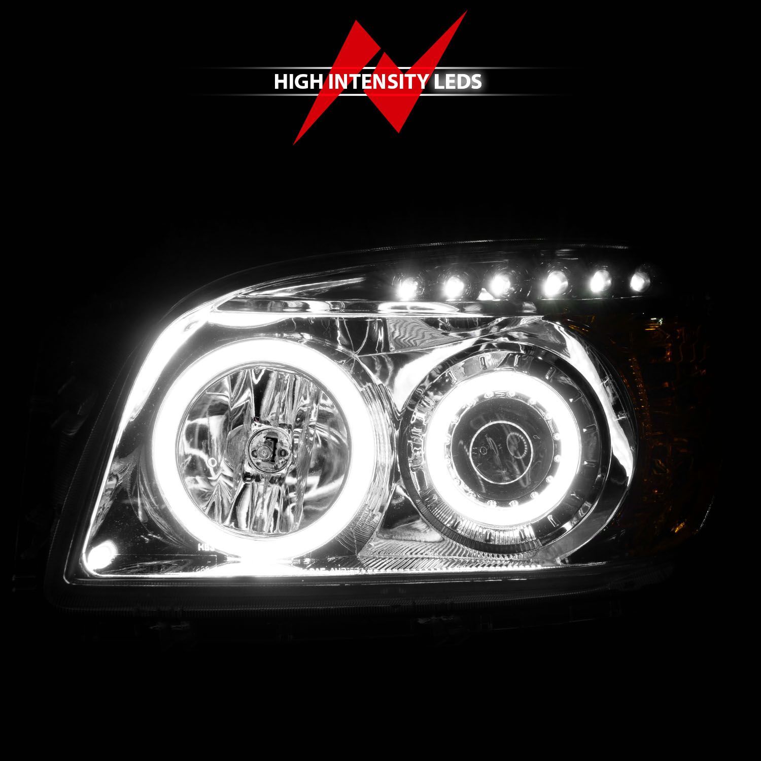 2006-2008 Toyota RAV4 Anzo Projector Headlights W/ Halo Chrome (SMD LED)