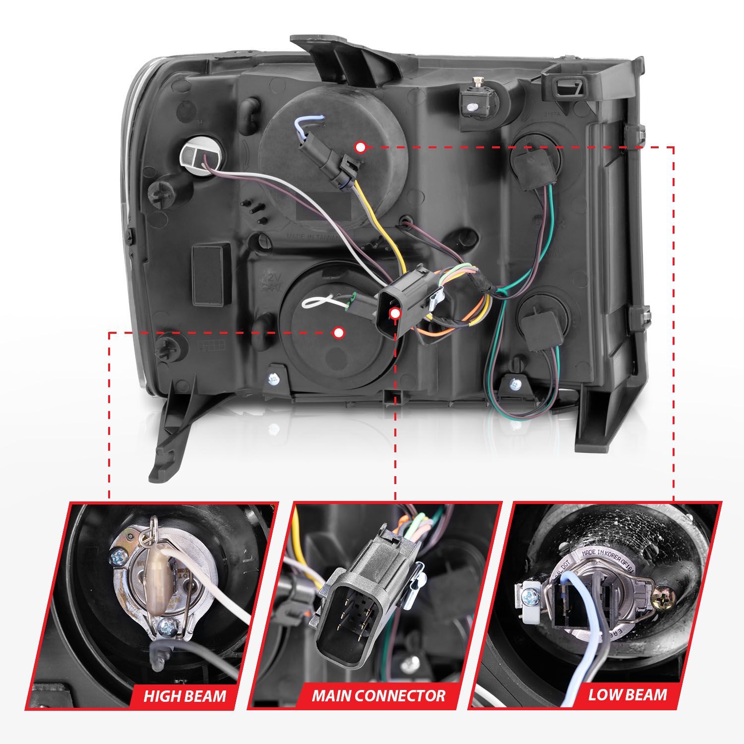 2007-2014 GMC Sierra 1500/2500 HD/3500 HD Anzo Projector Headlights W/ Halo Black