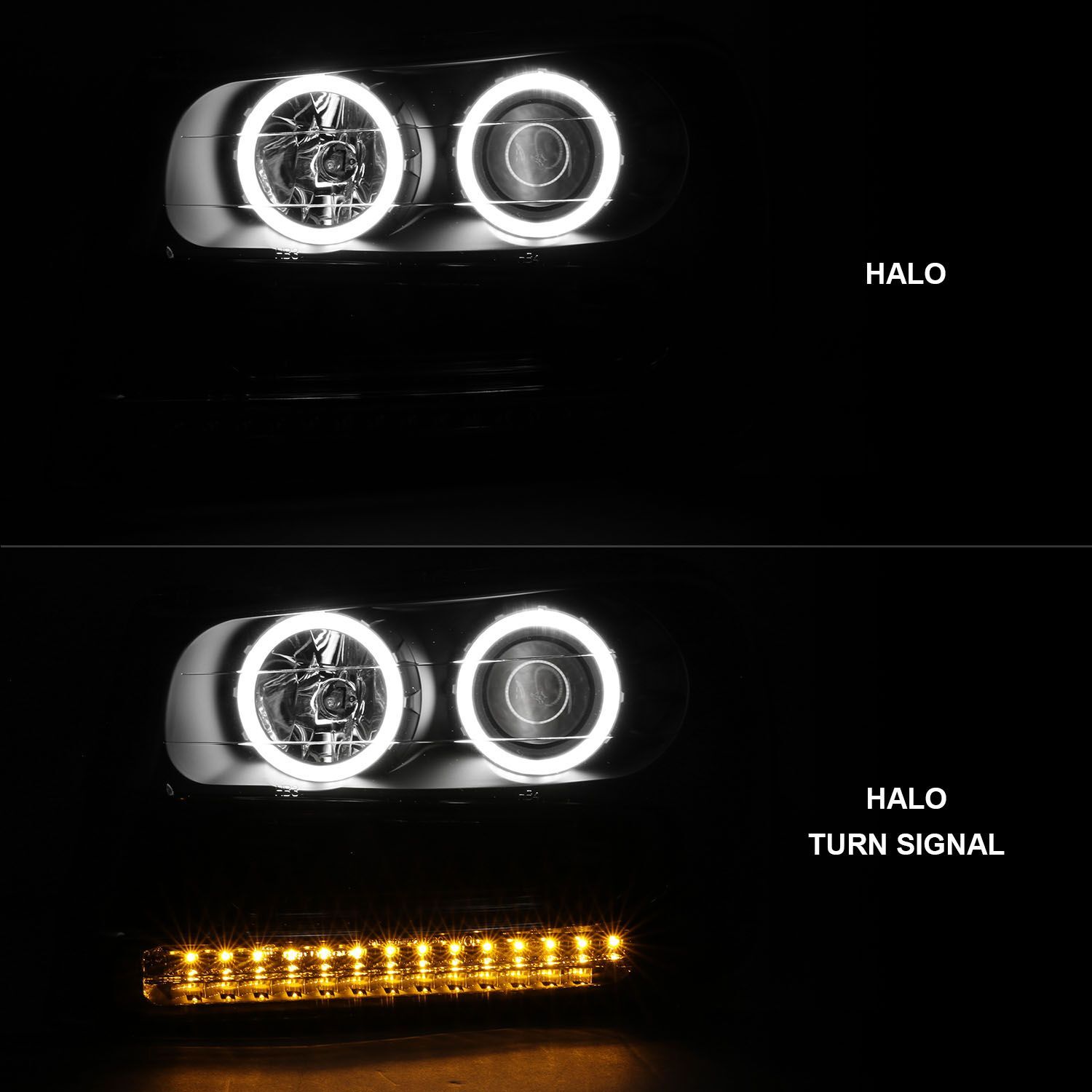 2002-2009 Chevrolet Trailblazer Anzo Projector Headlights W/ Halo Black