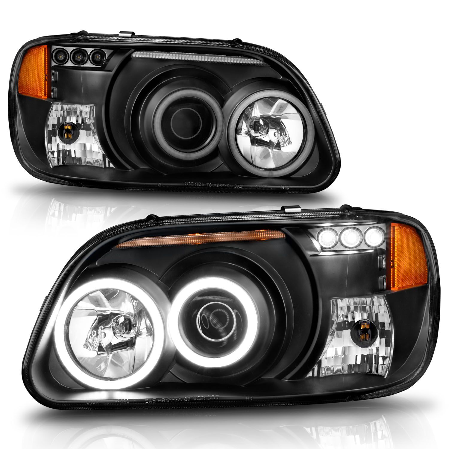 1995-2001 Ford Explorer Anzo Projector Headlights W/ Halo Black 1 Pc - 111132