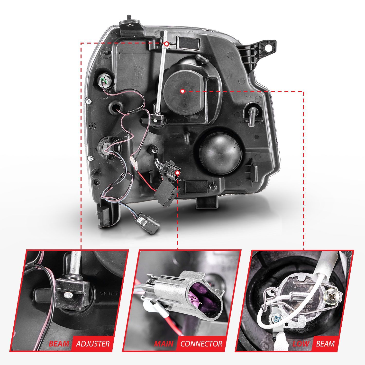 2007-2014 GMC Yukon/Yukon Denali/Yukon XL Anzo Projector Headlights W/ Halo Chrome (SMD LED)