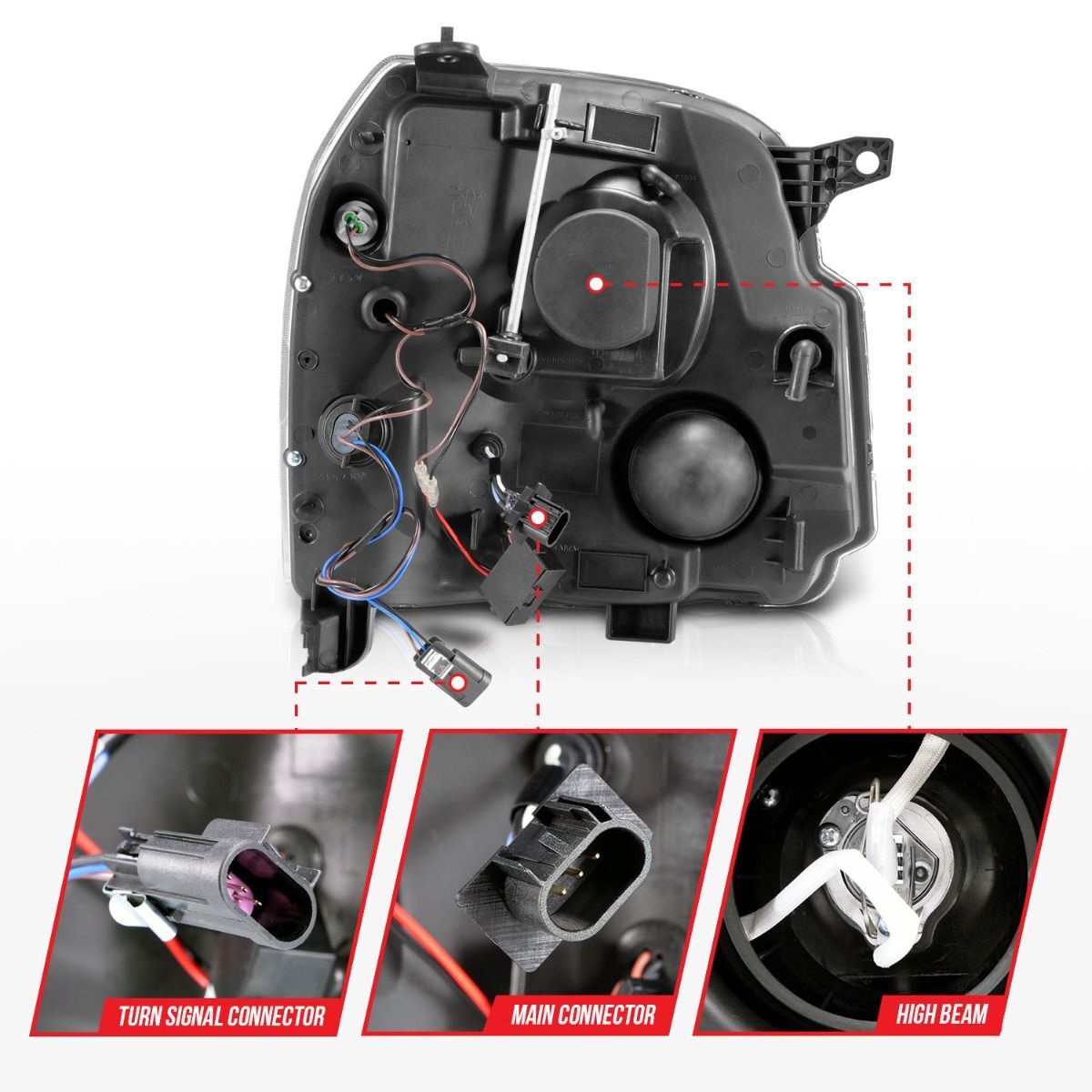 2007-2014 GMC Yukon/Yukon Denali/Yukon XL Anzo Projector Headlights W/ Halo Black (SMD LED)