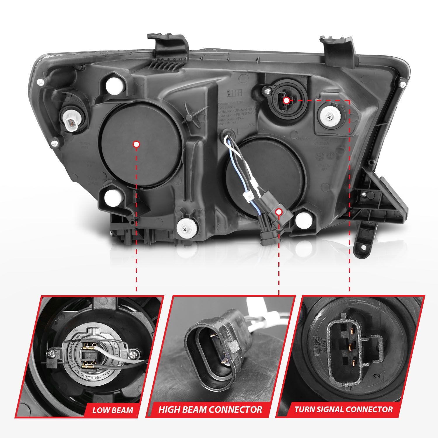 2008-2017 Toyota Sequoia/Tundra Anzo Projector Headlights W/ Halo Black (SMD LED)
