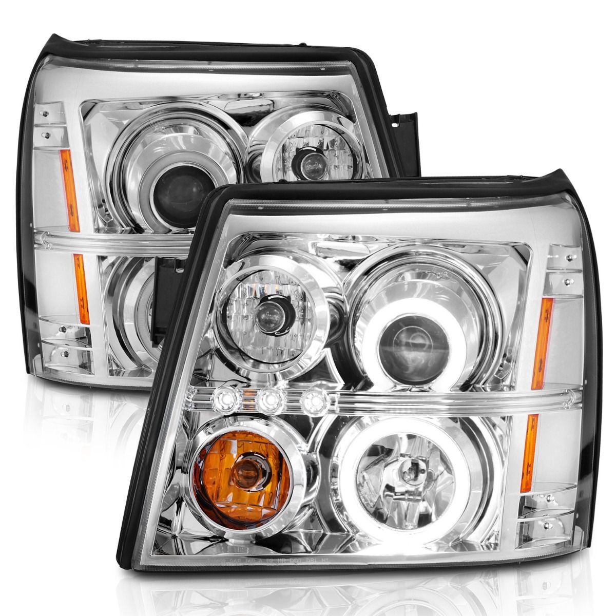 2003-2006 Cadillac Escalade/Escalade ESV Anzo Projector Headlights W/ Halo Chrome (SMD LED) (Hid Compatible)
