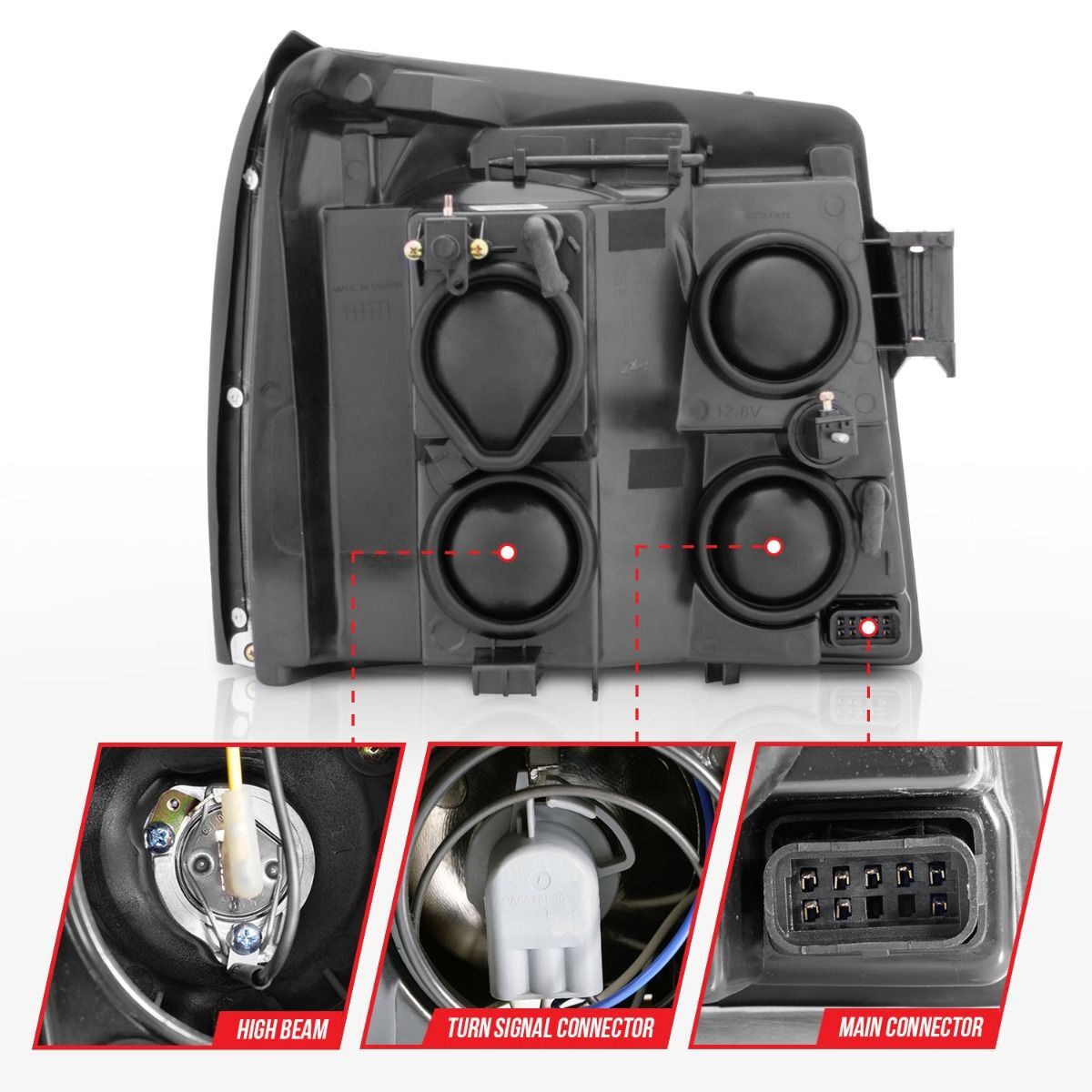 2003-2006 Cadillac Escalade/Escalade ESV Anzo Projector Headlights W/ Halo Chrome (SMD LED) (Hid Compatible)