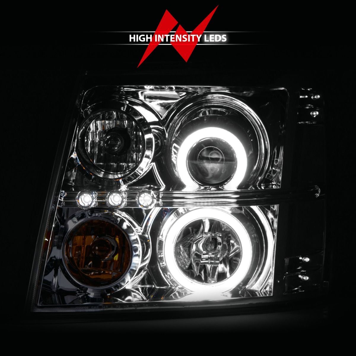 2003-2006 Cadillac Escalade/Escalade ESV Anzo Projector Headlights W/ Halo Chrome (SMD LED) (Hid Compatible)