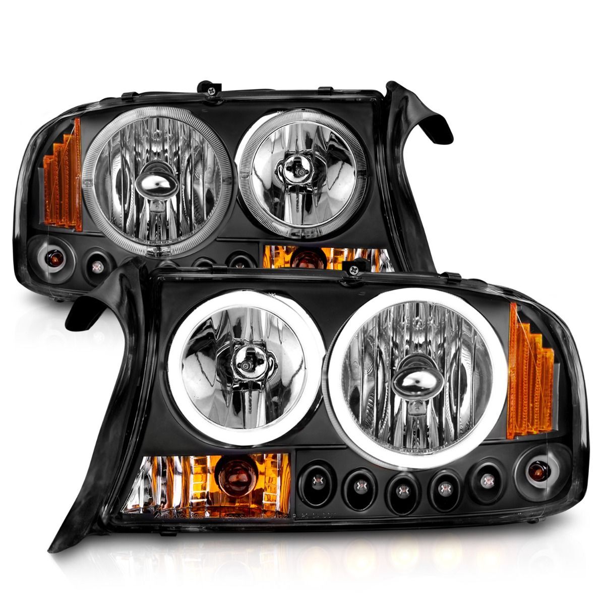 1997-2004 Dodge Dakota/Durango Anzo Projector Headlights W/ Halo Black 1 Pc - 111194