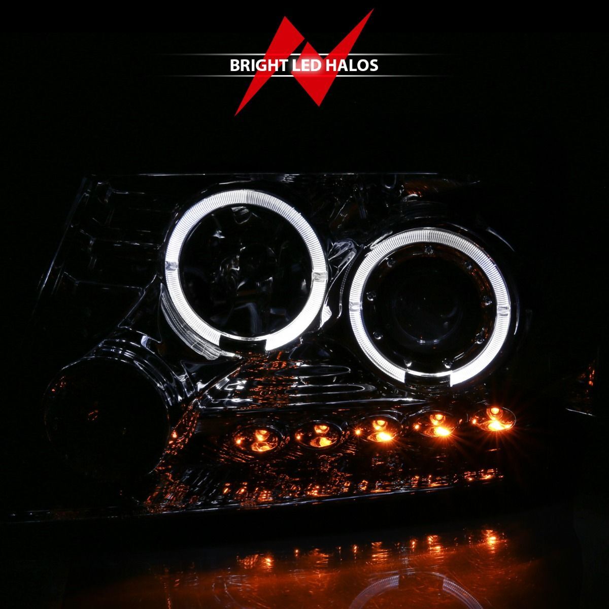2004-2008 Ford F-150 Anzo Projector Headlights W/ Halo & LED Chrome G2