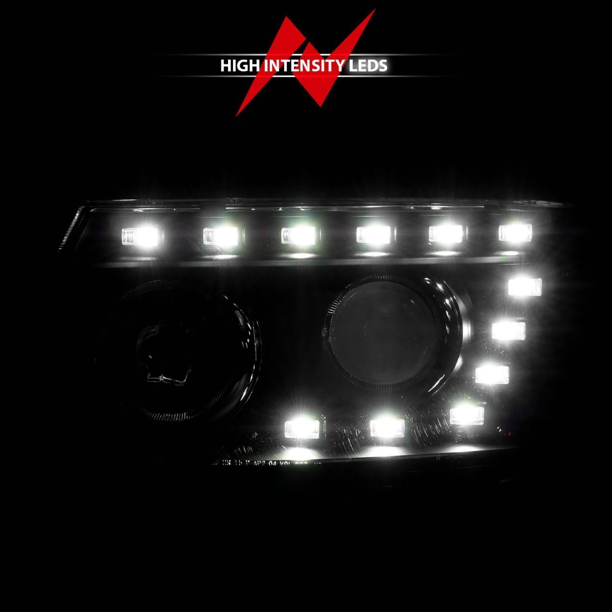 2007 Hyundai Santa Fe Anzo Projector Headlights W/ LED Black