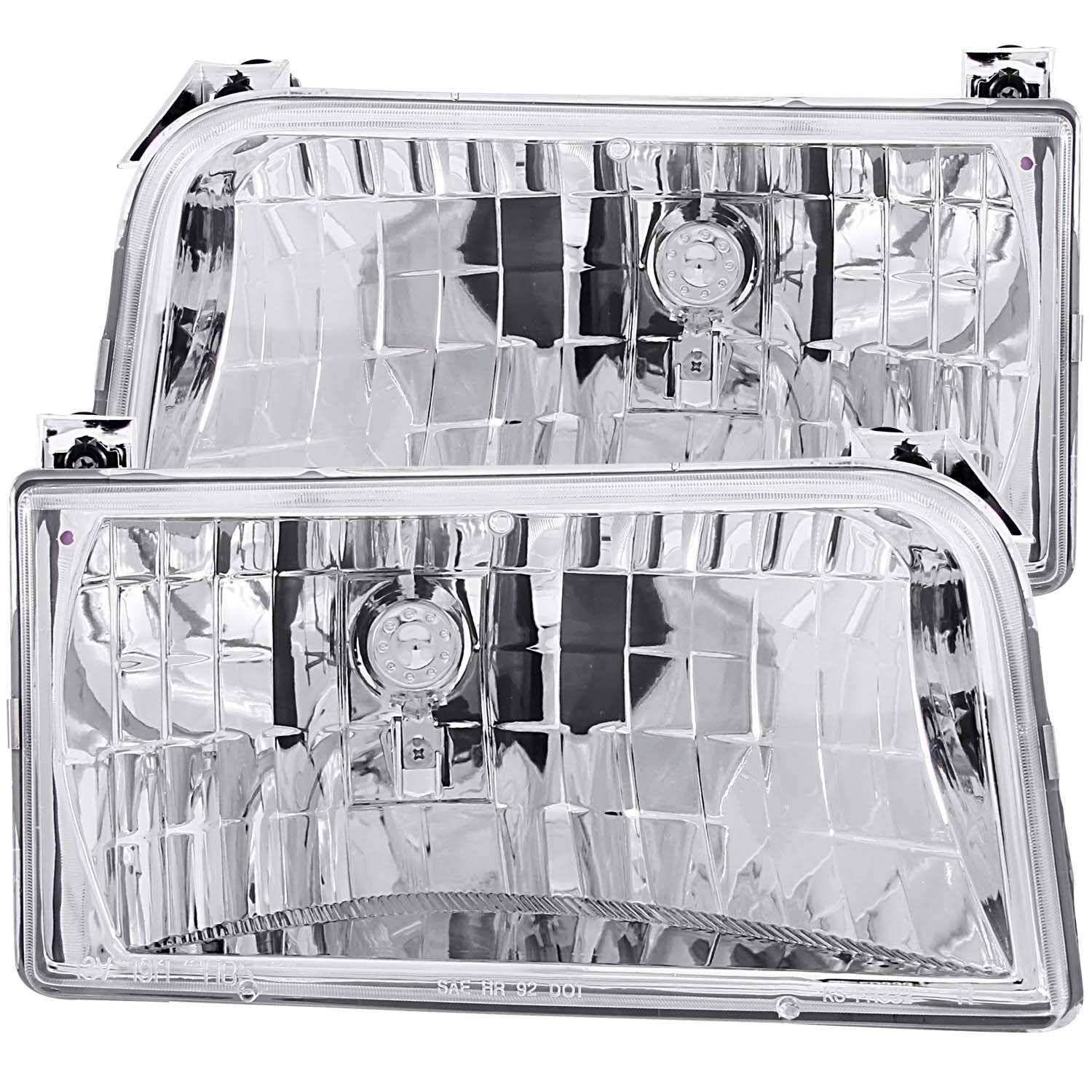 1992-1998 Ford Bronco/F-150/F-250/F-350 Super Duty Anzo Crystal Headlights Chrome - 111247