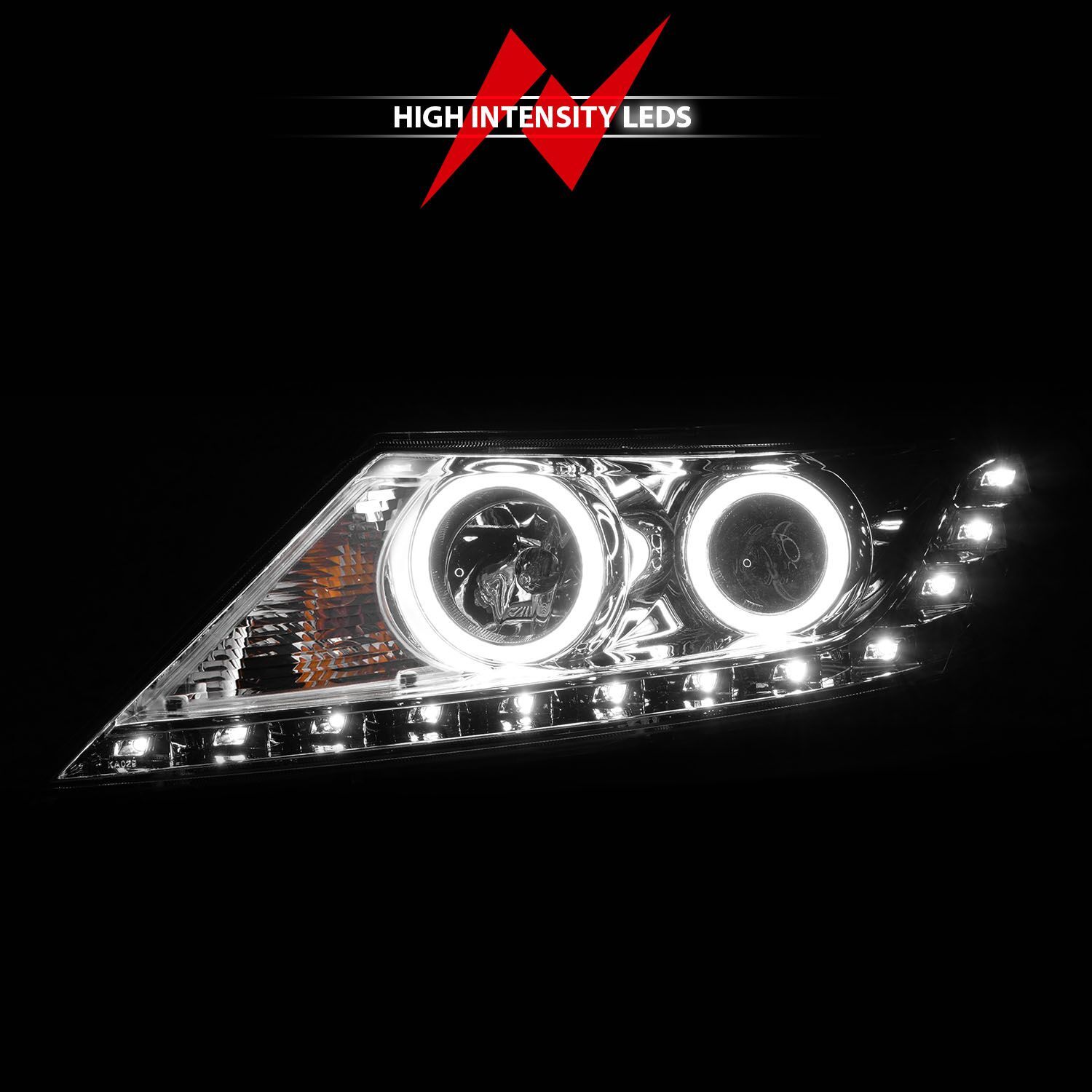 2011-2013 Kia Sorento Anzo Projector Headlights W/ Halo Chrome (SMD LED)