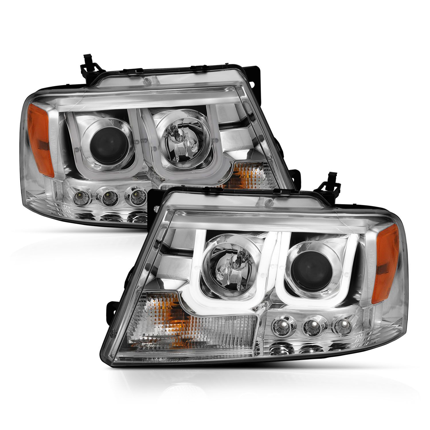 2004-2008 Ford F-150 Anzo Projector Headlights W/ U-Bar Chrome - 111287