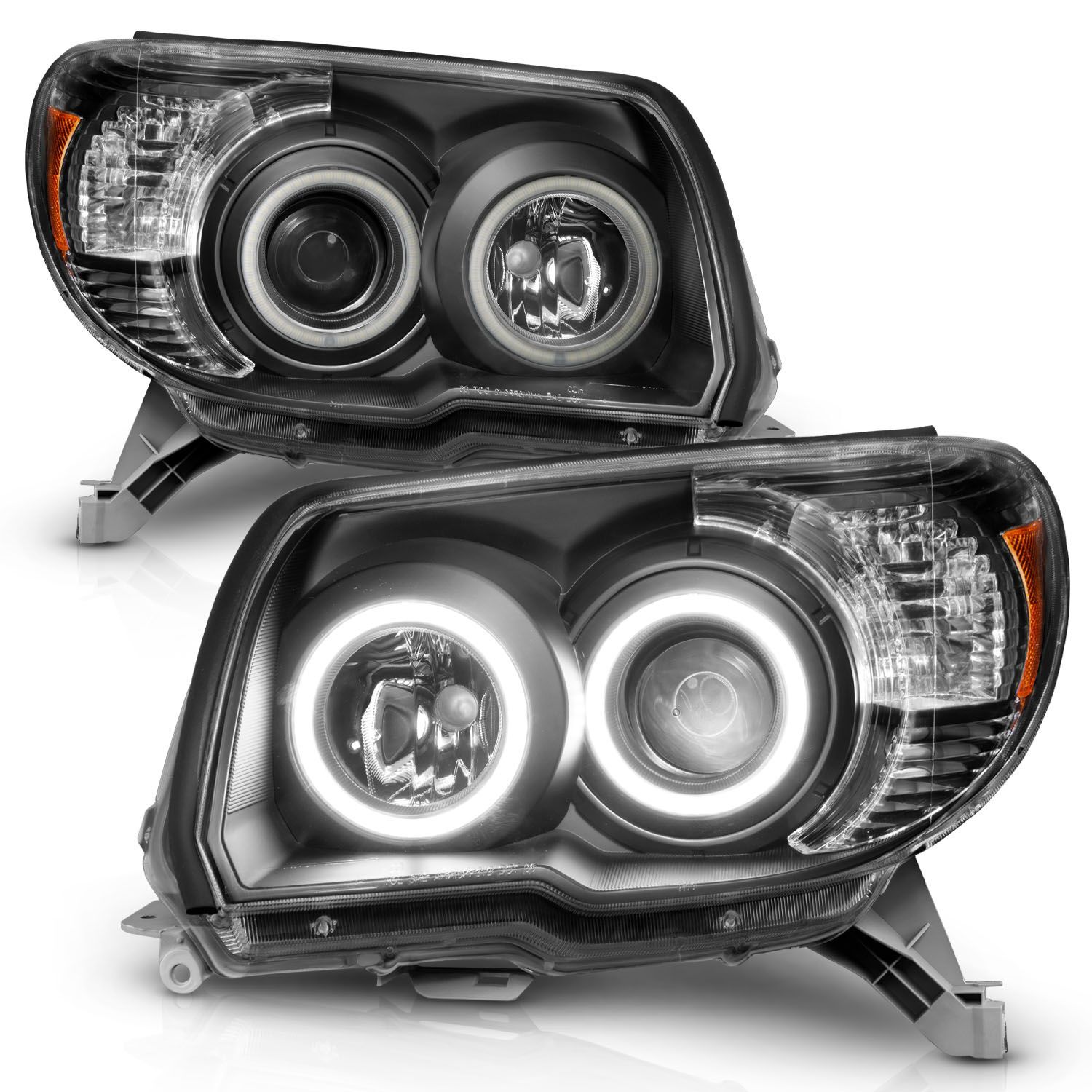2006-2009 Toyota 4Runner Anzo Projector Headlights W/ Halo Black - 111320