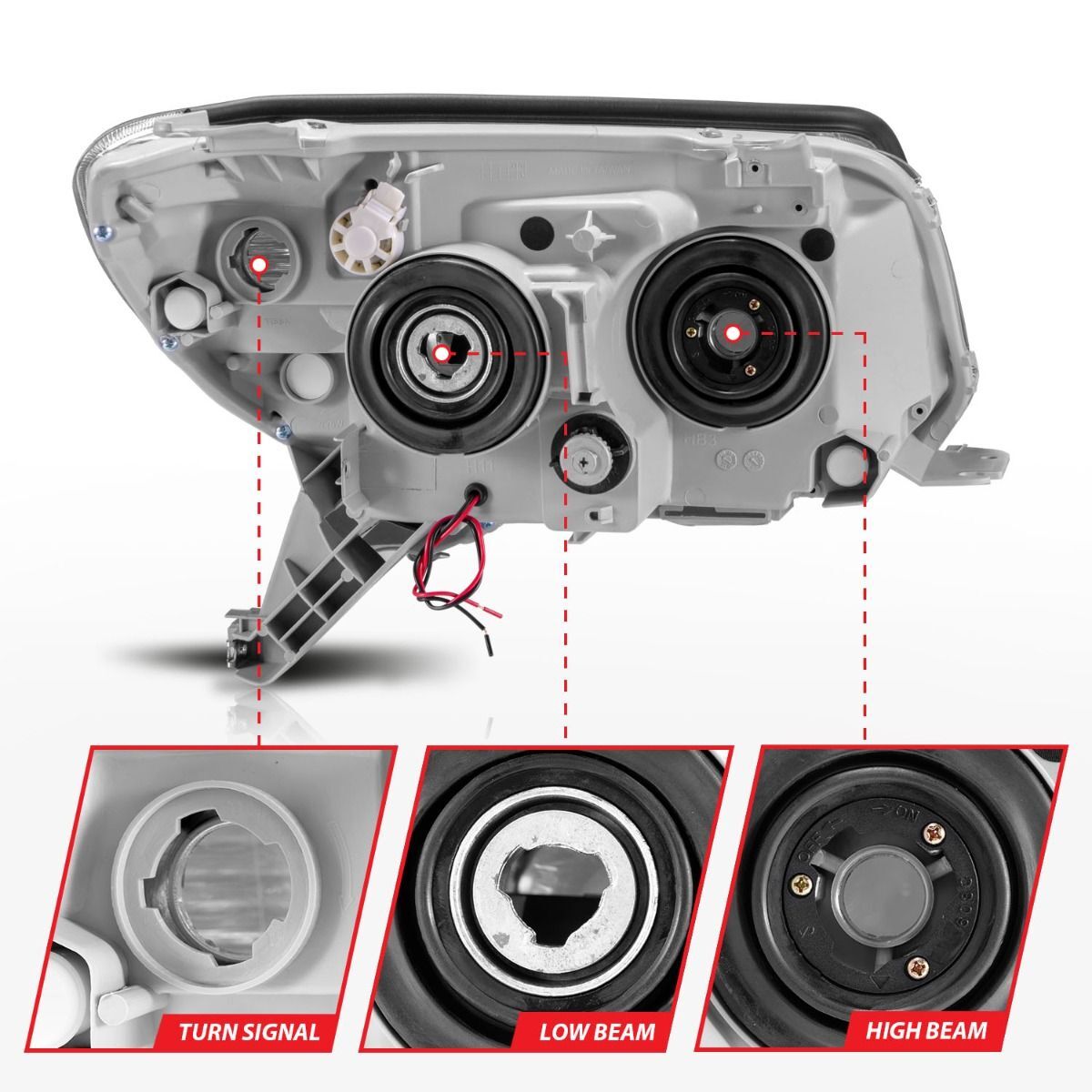 2006-2009 Toyota 4Runner Anzo Projector Headlights W/ Halo Chrome