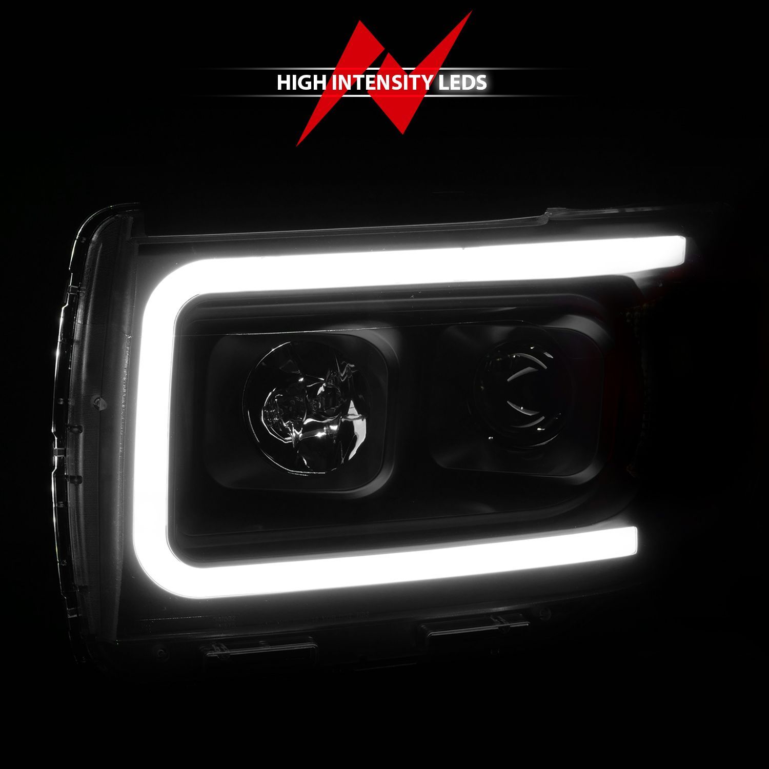 2015-2019 GMC Canyon Anzo Projector Headlights W/ Plank Style Design Black W/ Amber