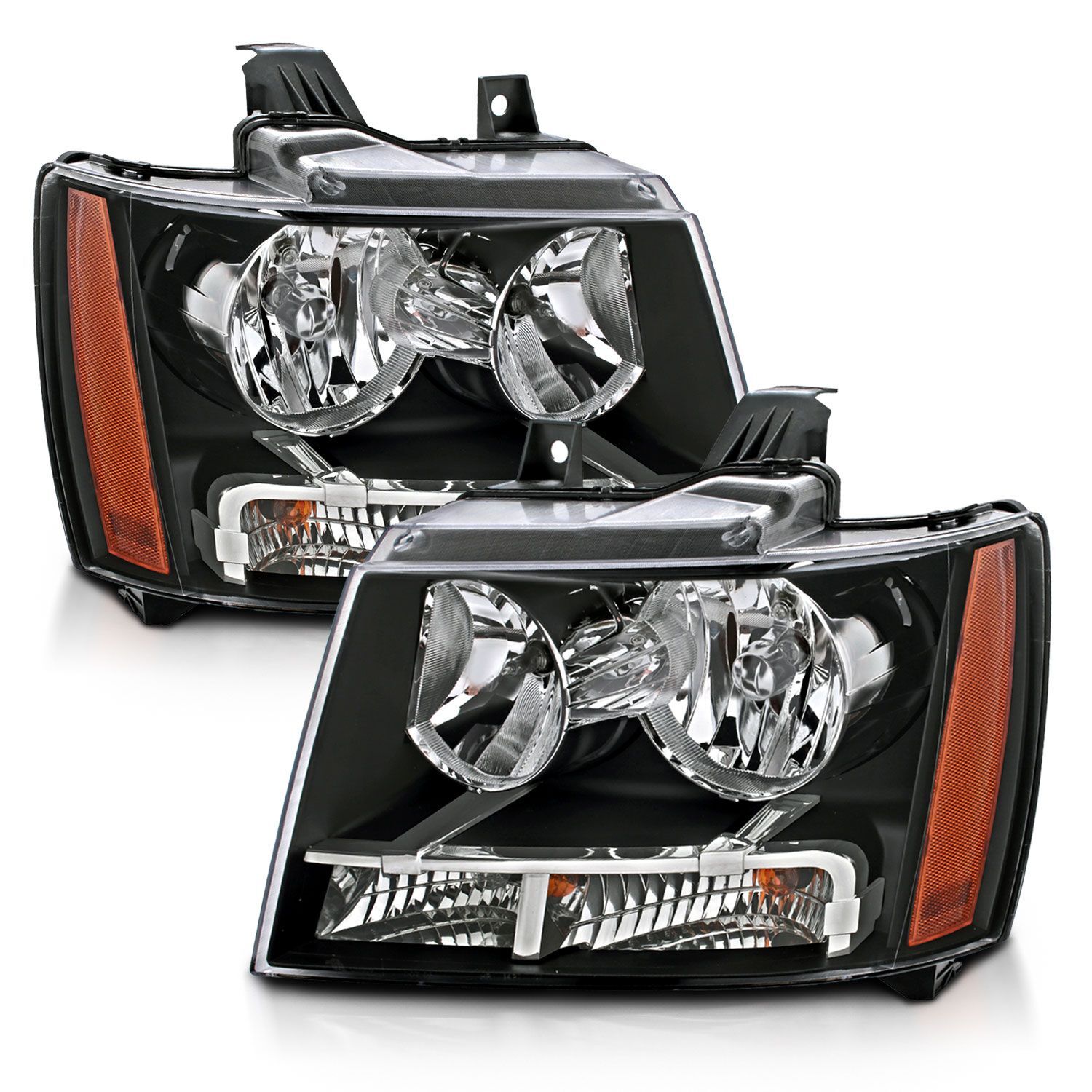 2007-2014 Chevrolet Suburban/Tahoe Anzo Crystal Headlights Black - 111392