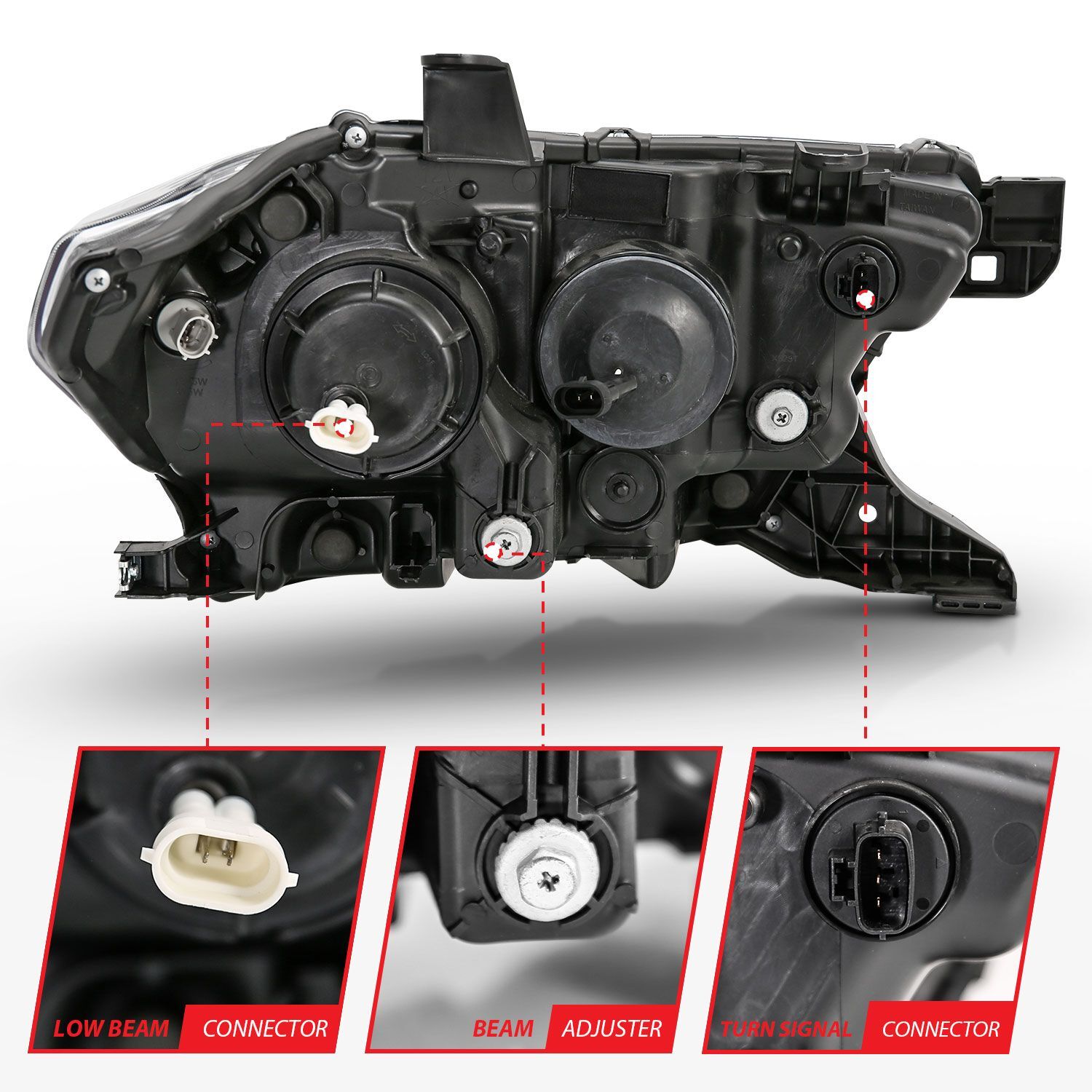 2016-2023 Toyota Tacoma Anzo Projector Headlights W/ Plank Style Switchback Black W/ Amber