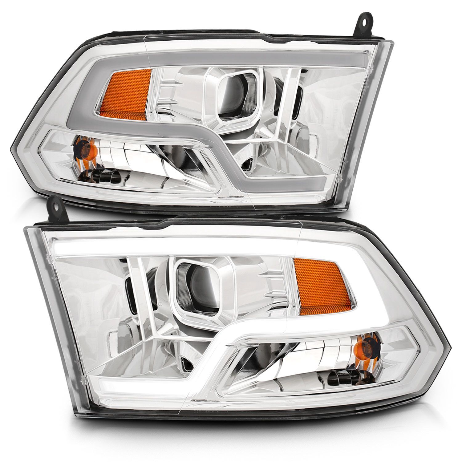 2009-2018 Dodge Ram 1500/2500/3500 Anzo Projector Headlights Plank Style Design Chrome - 111405