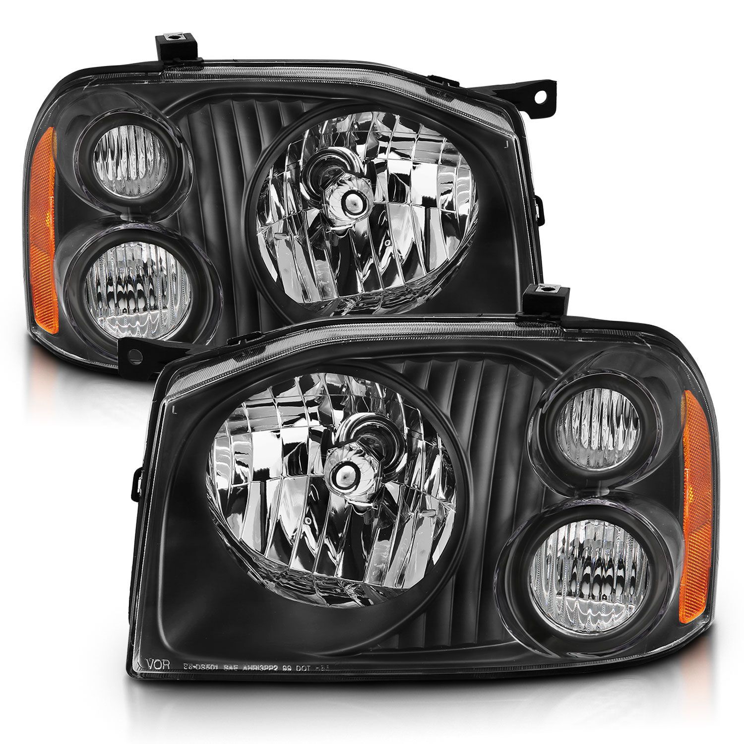 2001-2004 Nissan Frontier SC/SE Anzo Crystal Headlight Black Amber Reflector - 111433