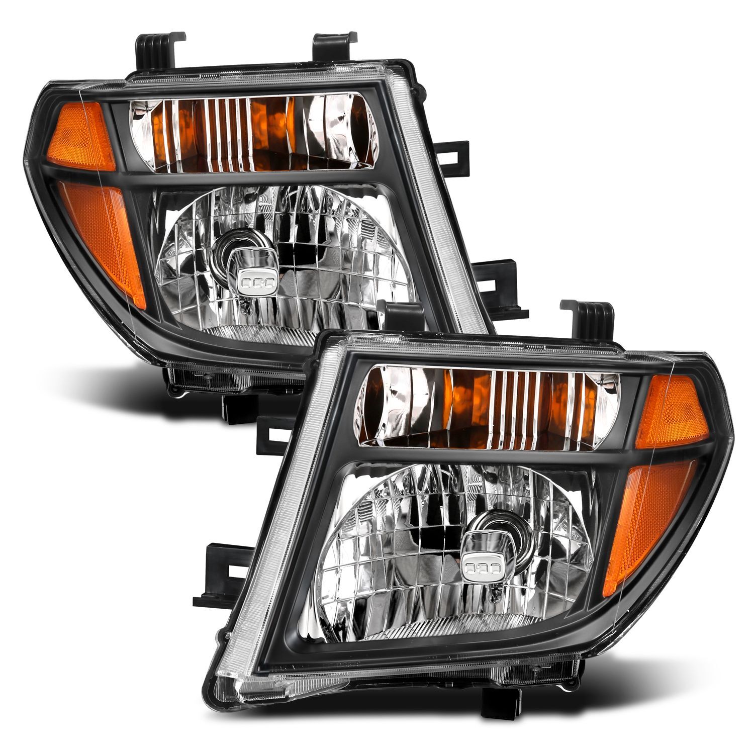 2005-2008 Nissan Frontier/Pathfinder Anzo Crystal Headlight Black Amber - 111434