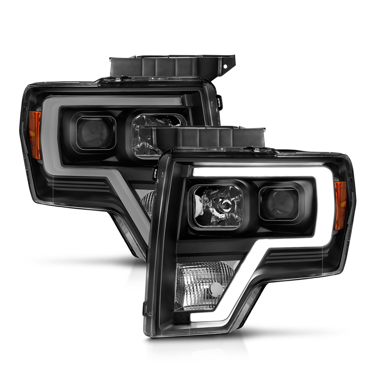 2009-2014 Ford F-150 Anzo Projector Light Bar H.L Black Amber - 111443