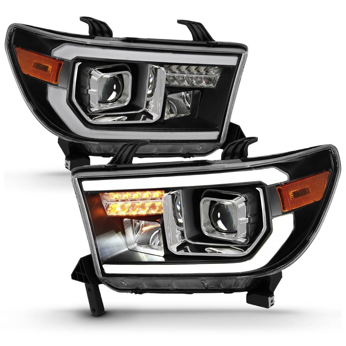2008-2017 Toyota Sequoia/Tundra Anzo Projector Light Bar H.L Black Amber(LED High Beam) (Halogen Bulb Version) - 111447