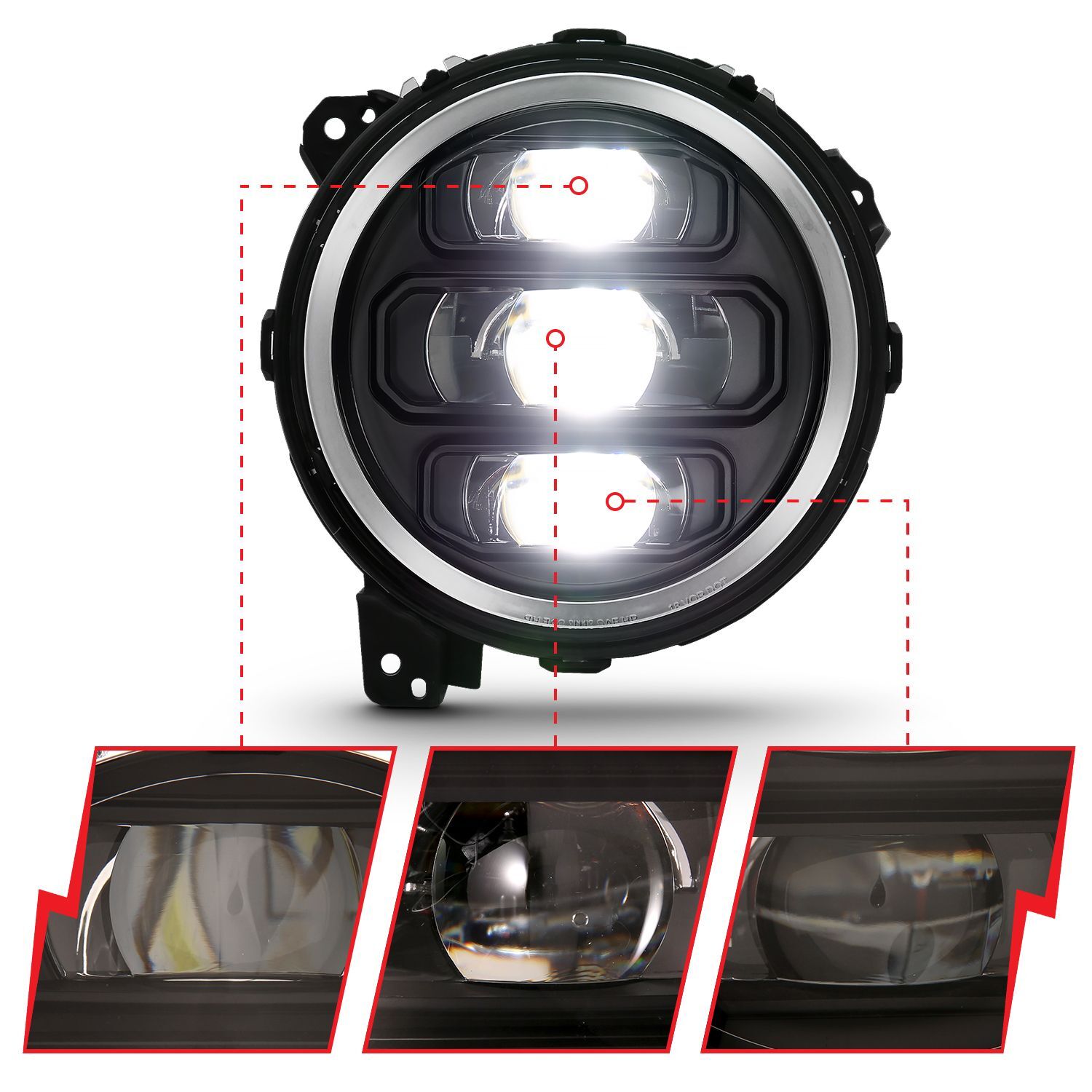 2018-2023 Jeep Gladiator/Wrangler JL Anzo LED Projector H.L Black