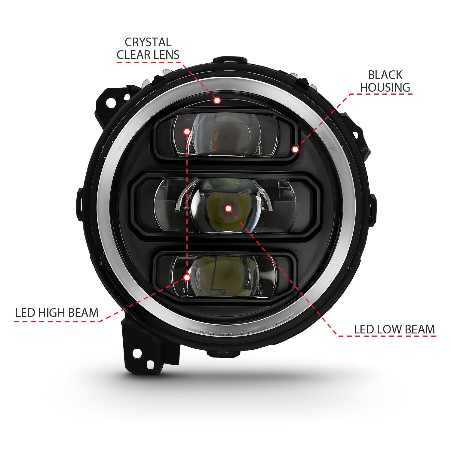 2018-2023 Jeep Gladiator/Wrangler JL Anzo LED Projector H.L Black