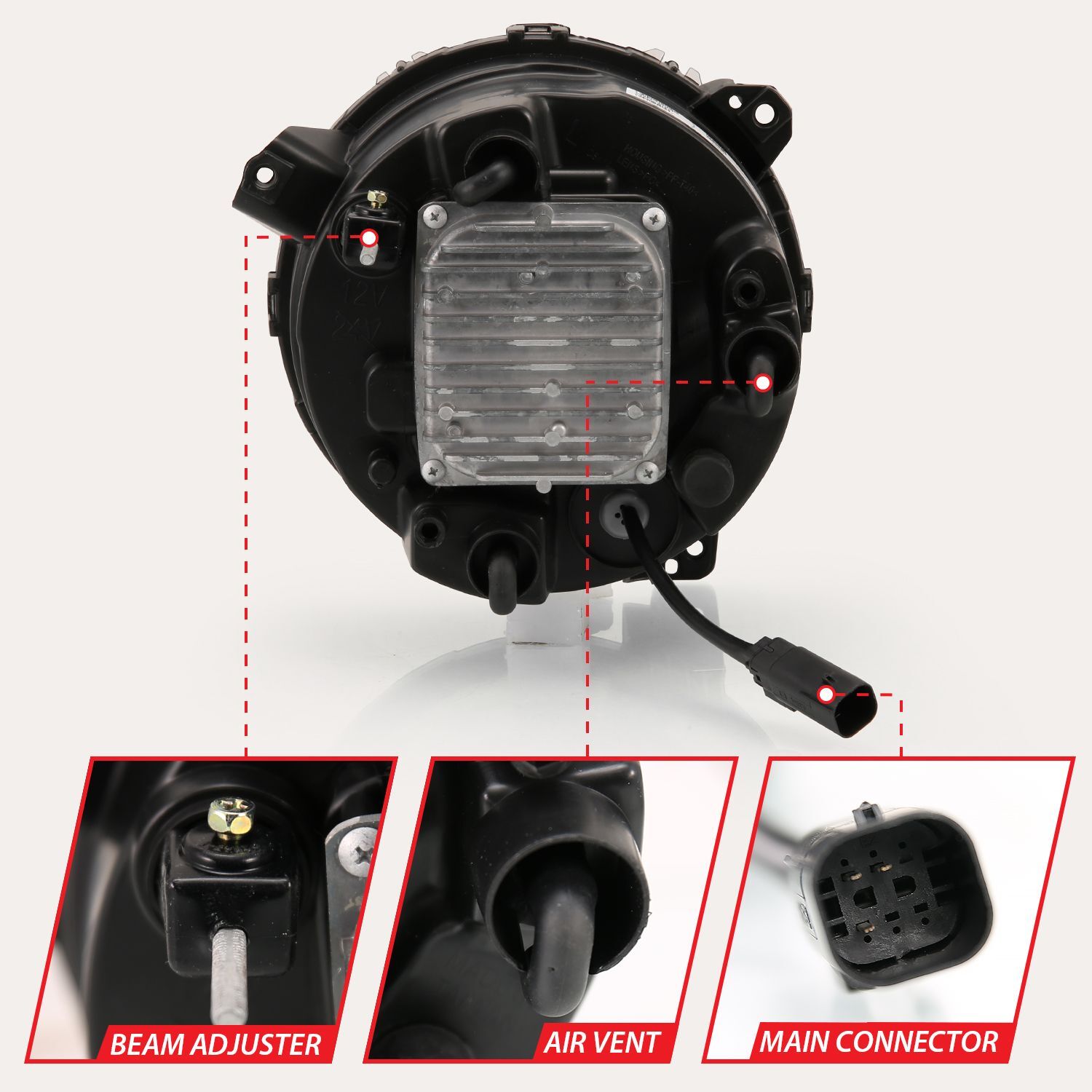 2018-2023 Jeep Gladiator/Wrangler JL Anzo LED Projector H.L Black
