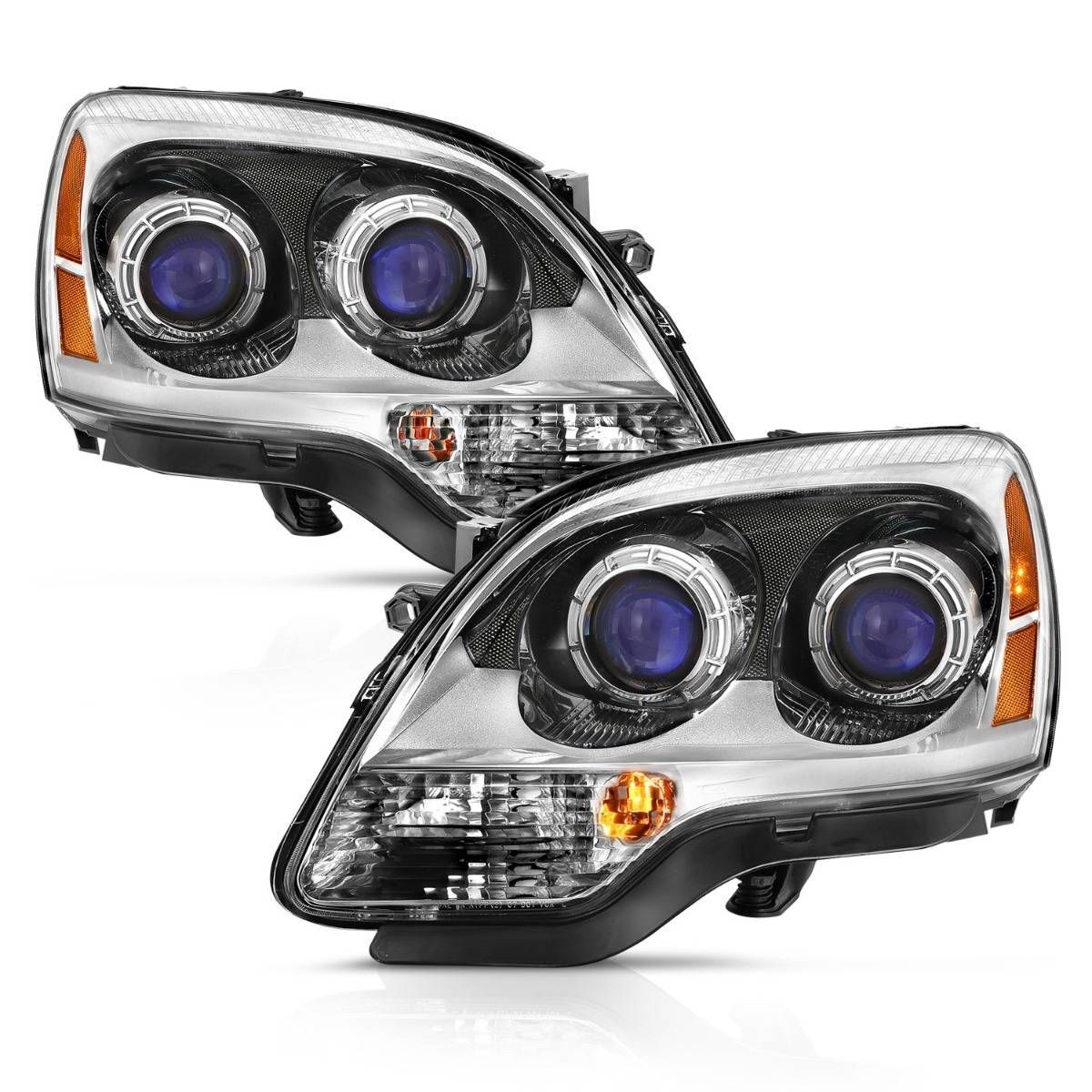 2007-2012 GMC Acadia Anzo Crystal Headlight Chrome Amber(Oe) - 111476