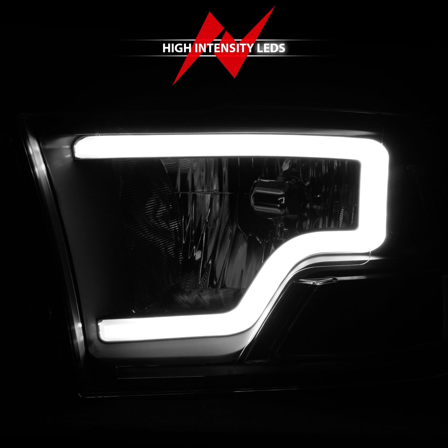 2009-2018 Dodge Ram 1500/2500/3500 Anzo Crystal Headlights W/ Light Bar Black Housing