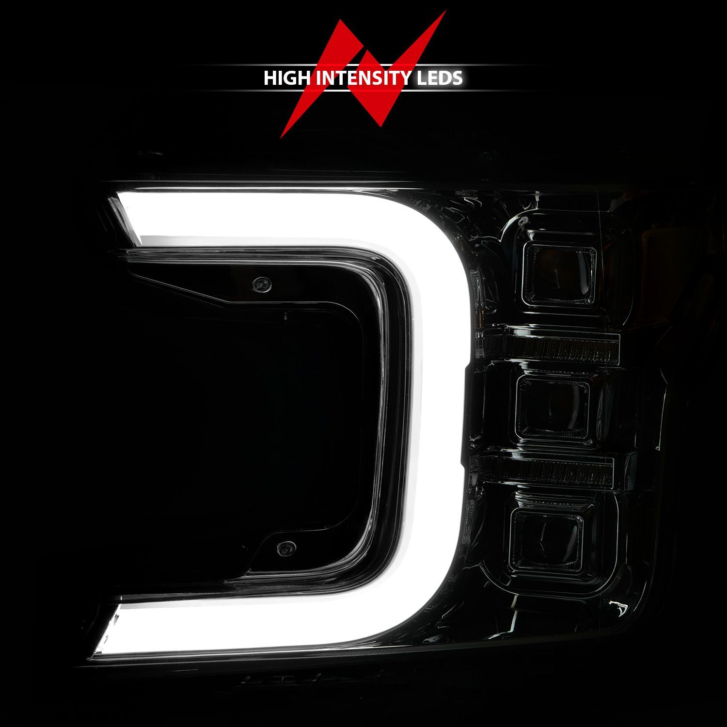 2018-2020 Ford F-150 Anzo Full LED Projector Headlight W/ Light Bar Sequential Signal Chrome Housing