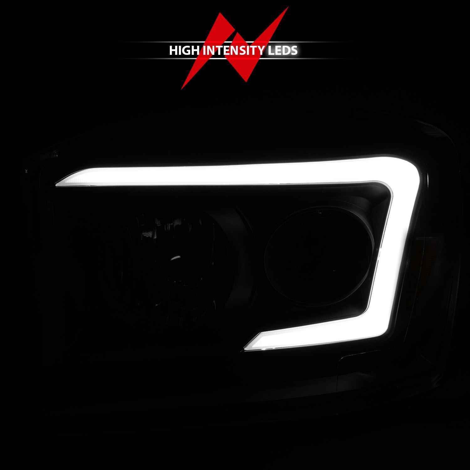 2006-2008 Dodge Ram 1500/2500/3500 Anzo Crystal Headlight W/ Light Bar Black Housing Clear Lens