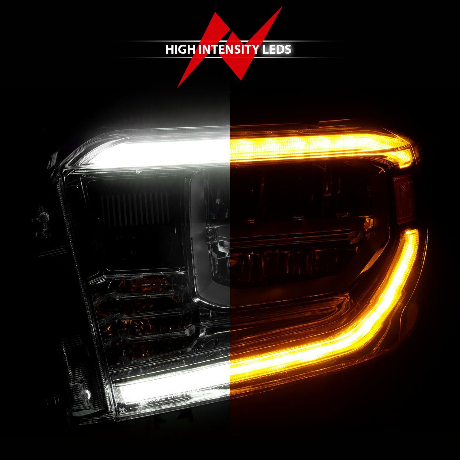 2014-2017 Toyota Tundra Anzo LED Crystal Headlights W/ Switchback Chrome Housing W/ DRL
