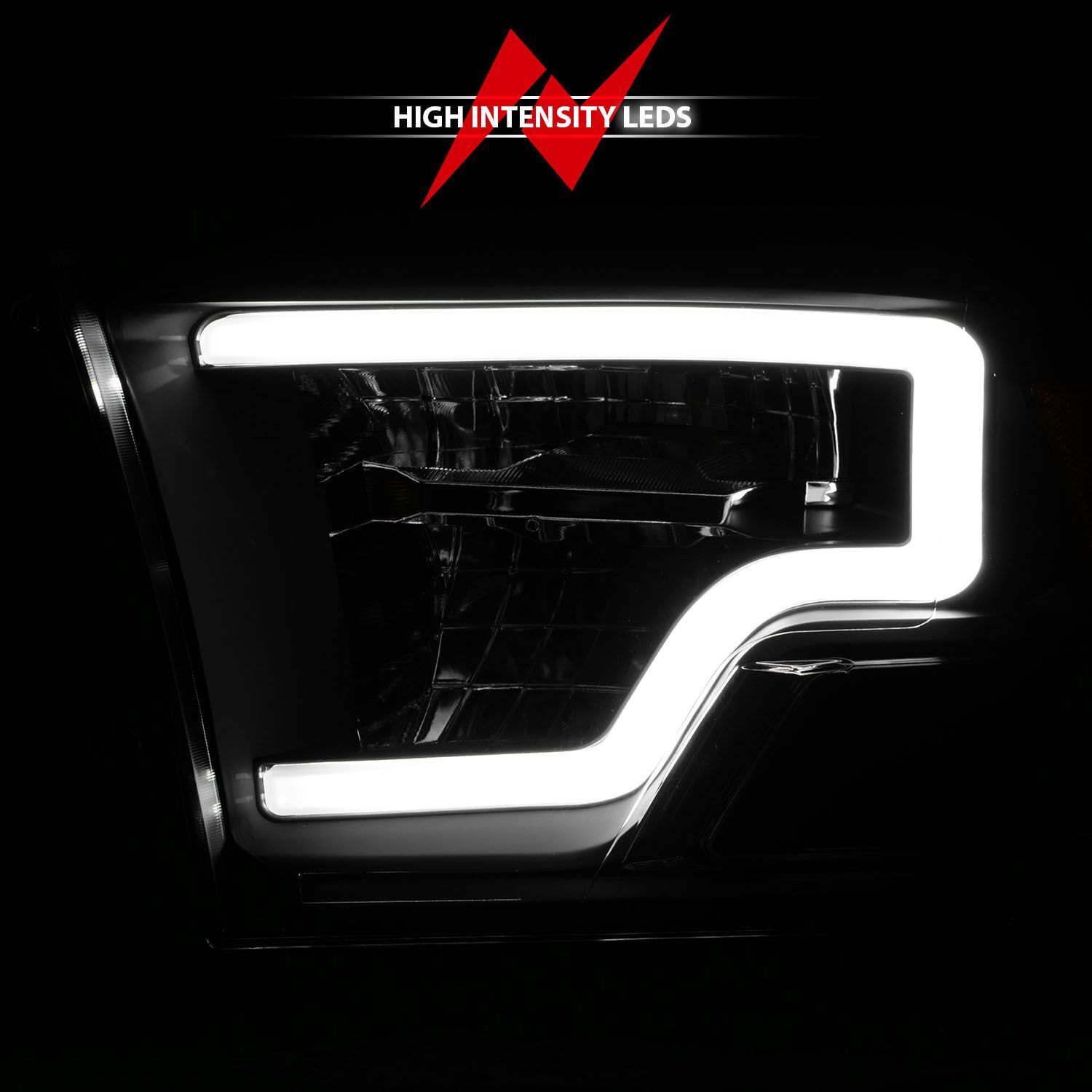 2010-2018 Dodge Ram 2500/Ram 3500 Anzo Full LED Square Projector Headlights W/ Light Bar Chrome Housing