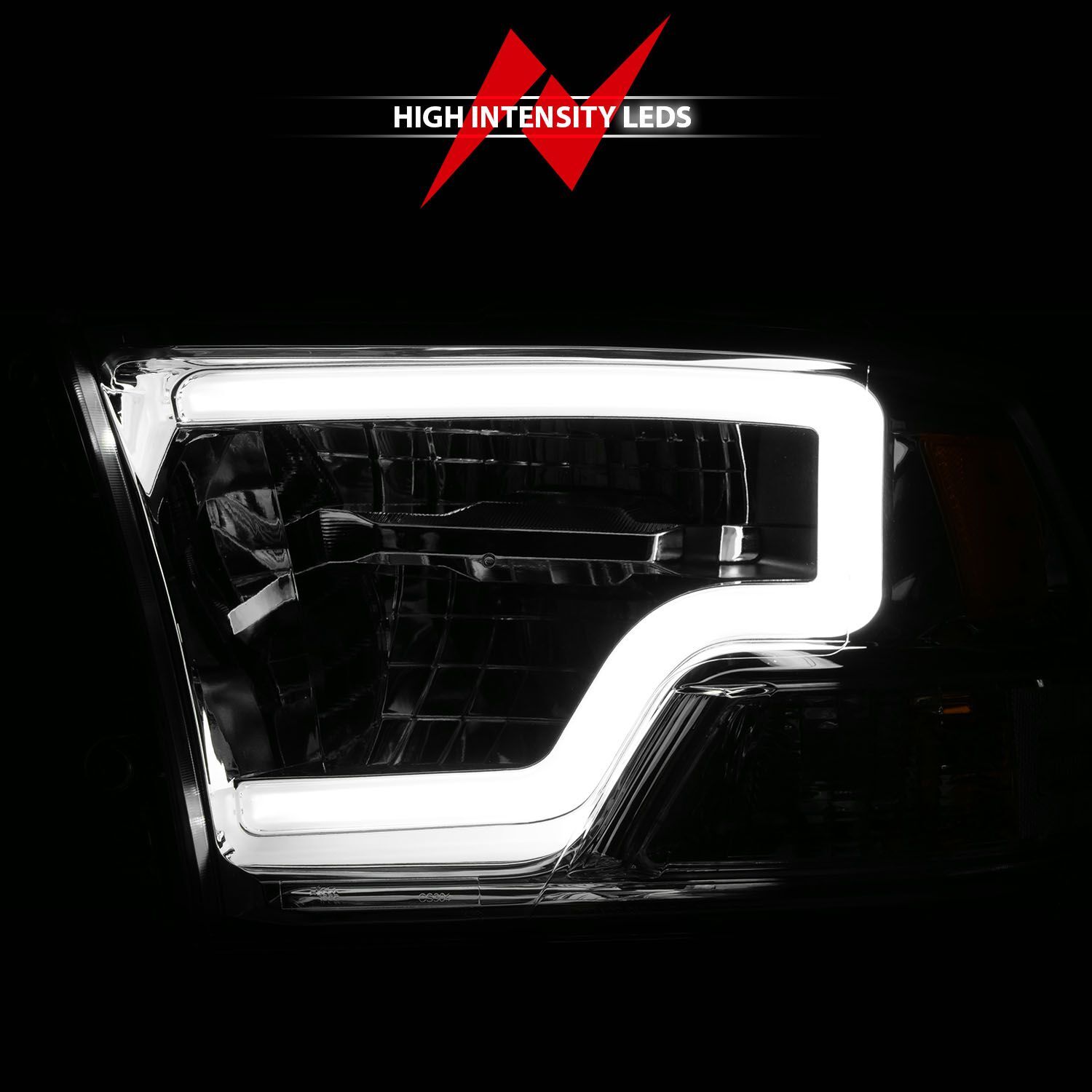 2009-2020 Dodge Ram 1500/2500/3500 Anzo Full LED Square Projector Headlights W/ Light Bar Chrome Housing