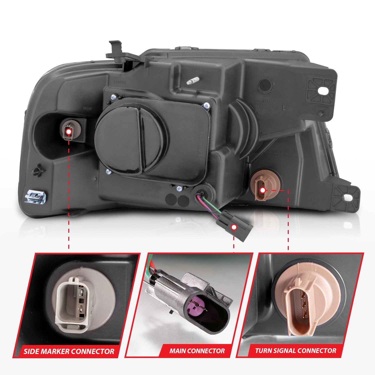 2004-2008 Ford F-150 Anzo Projector Headlights W/ Light Bar Chrome Housing