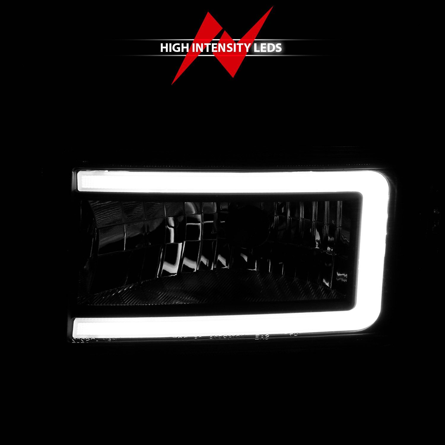 1994-2001 Dodge Ram 1500/2500/3500 Non-Sport Anzo Crystal Headlights W/ Light Bar Black Housing