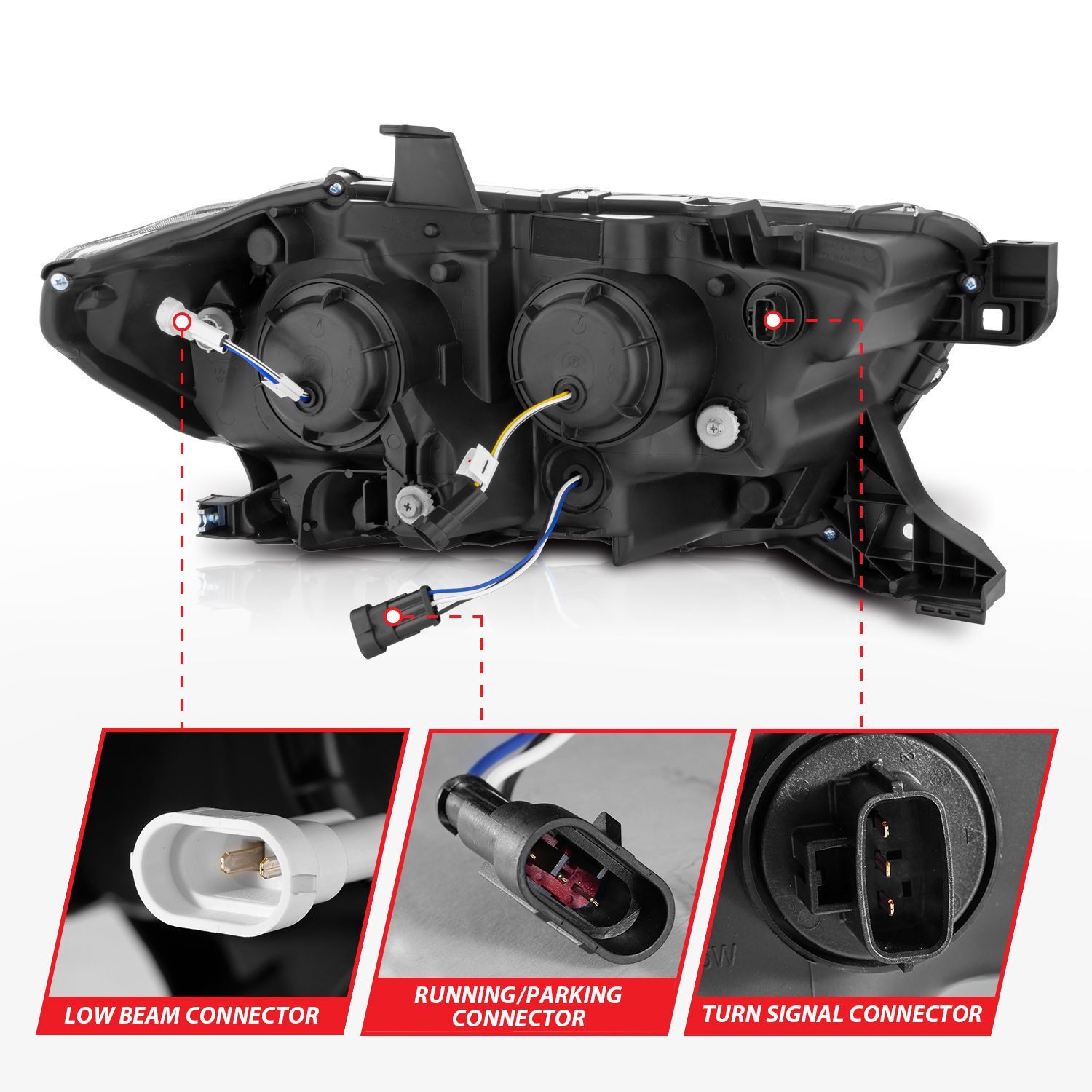 2016-2023 Toyota Tacoma SR/SR5 Anzo Full LED Projector Headlights W/ Light Bar Sequential Black Housing W/ Initiation Light