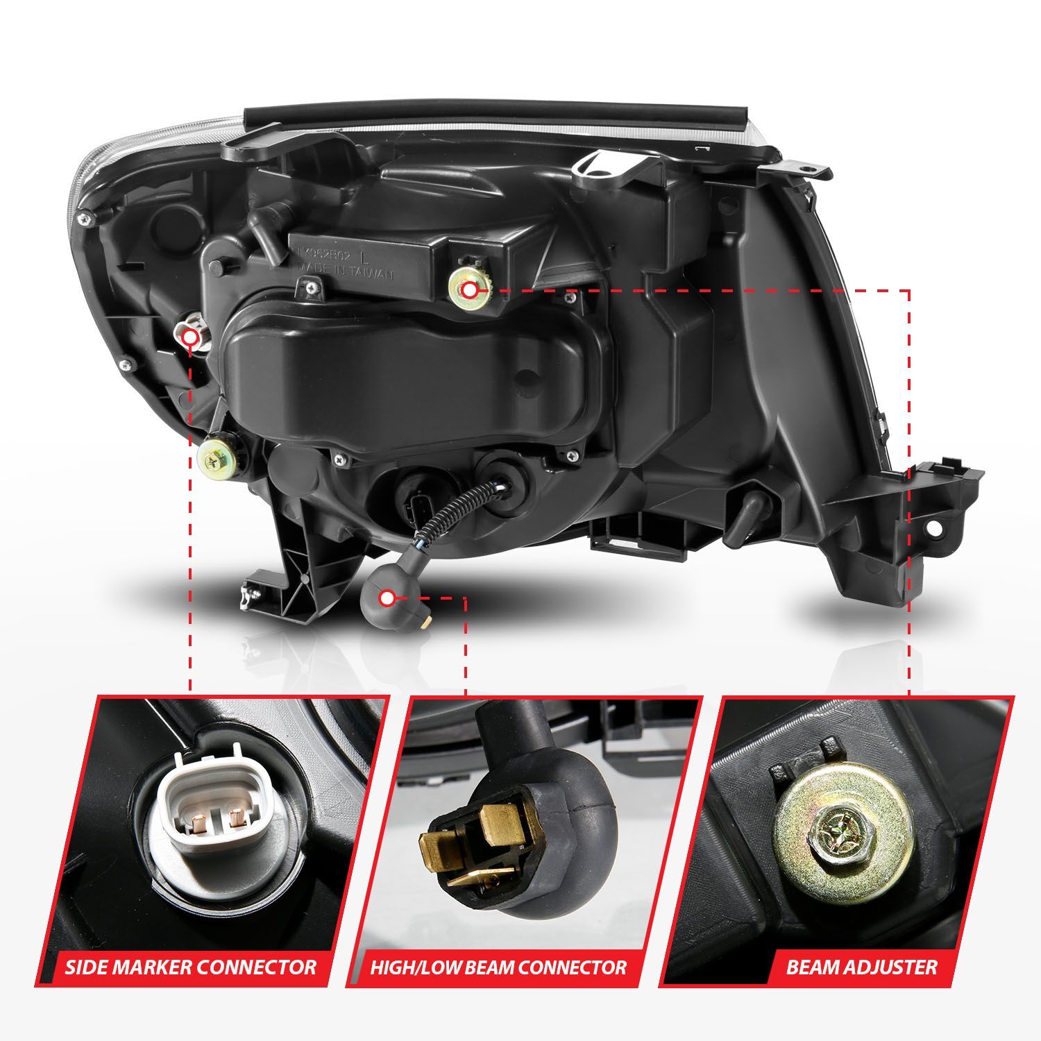 2005-2011 Toyota Tacoma Anzo Projector Headlights W/ Sequential Light Bar Chrome Housing